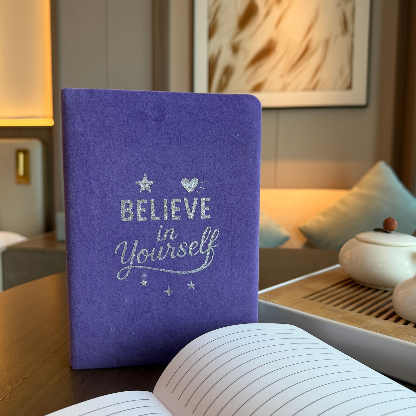 Cuaderno de Terciopelo Lavanda - 80 páginas - Cree en ti mismo - Imagen 3