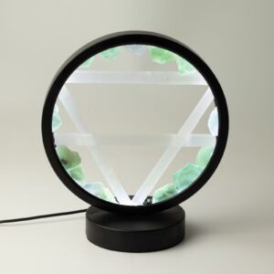 Lámpara con halo de gemas Tierra – Aventurina y selenita