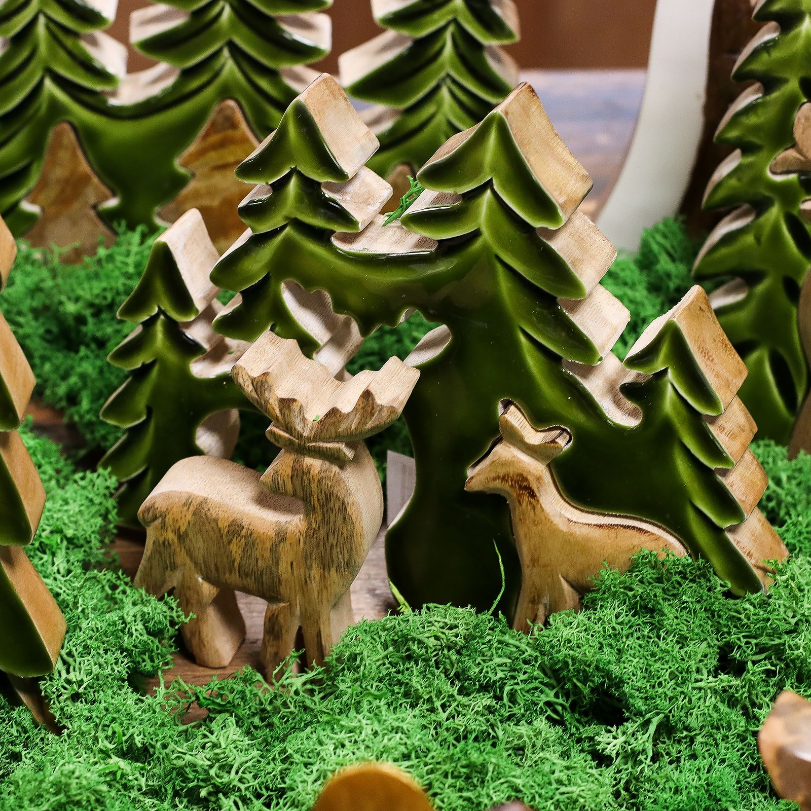 Perdido en el bosque - Dos ciervos en el bosque Decoración de madera 3D - 18x23cm - Imagen 11
