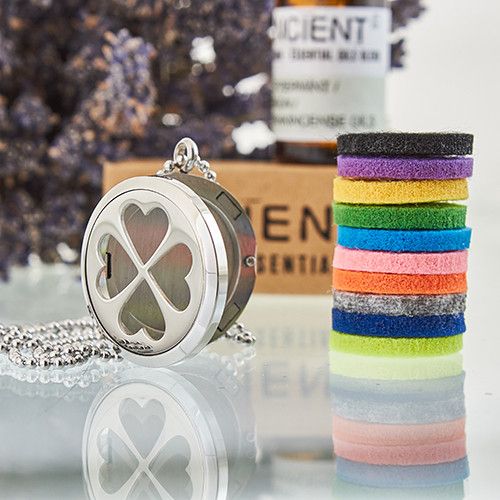 Collar difusor de aromaterapia 30mm - Trébol de cuatro hojas - Imagen 3