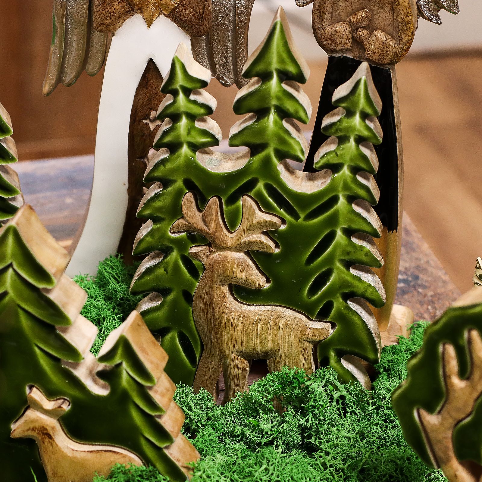 Perdido en el bosque - Ciervo en el bosque 3D Decoración de madera - 25x15cm - Imagen 6