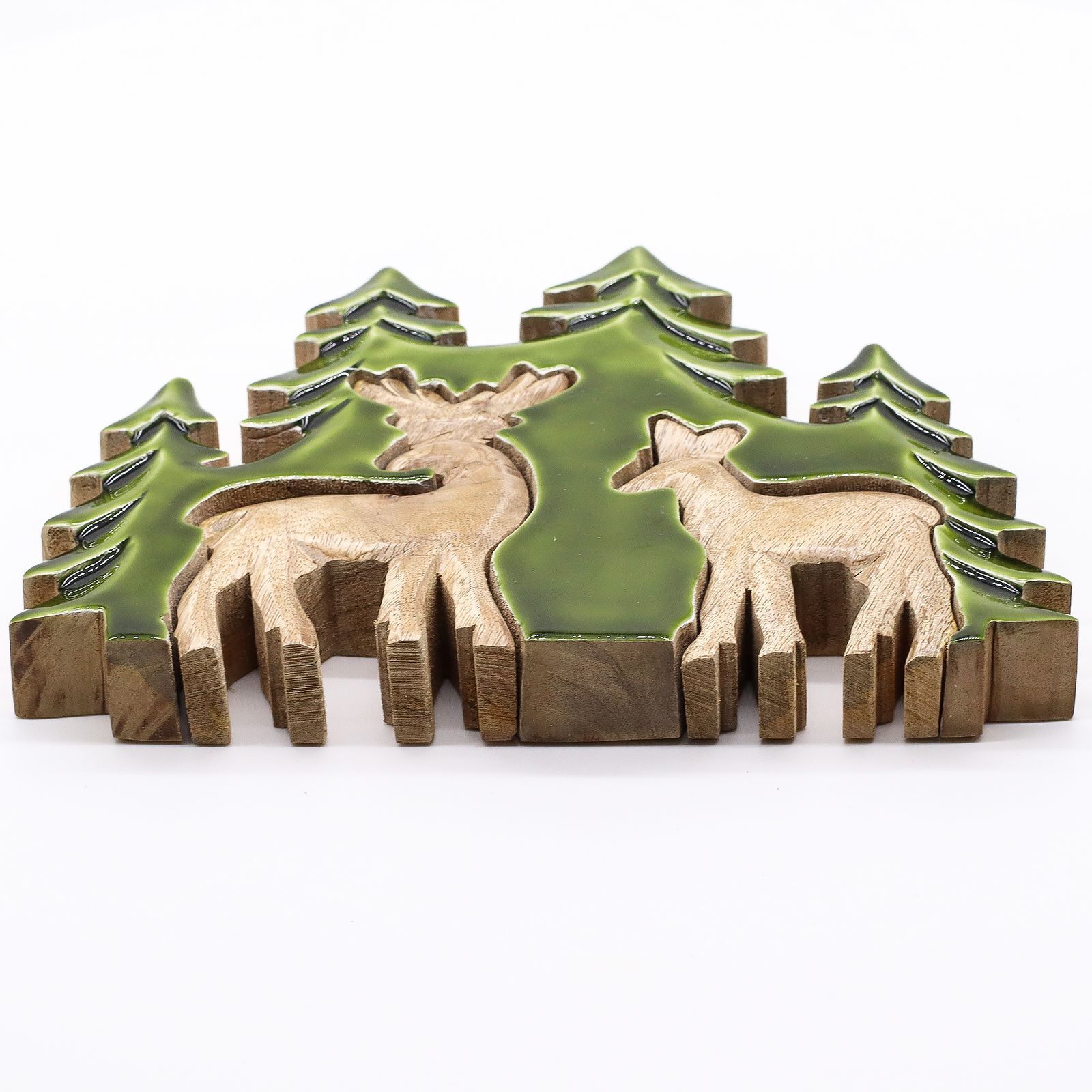 Perdido en el bosque - Dos ciervos en el bosque Decoración de madera 3D - 18x23cm - Imagen 7