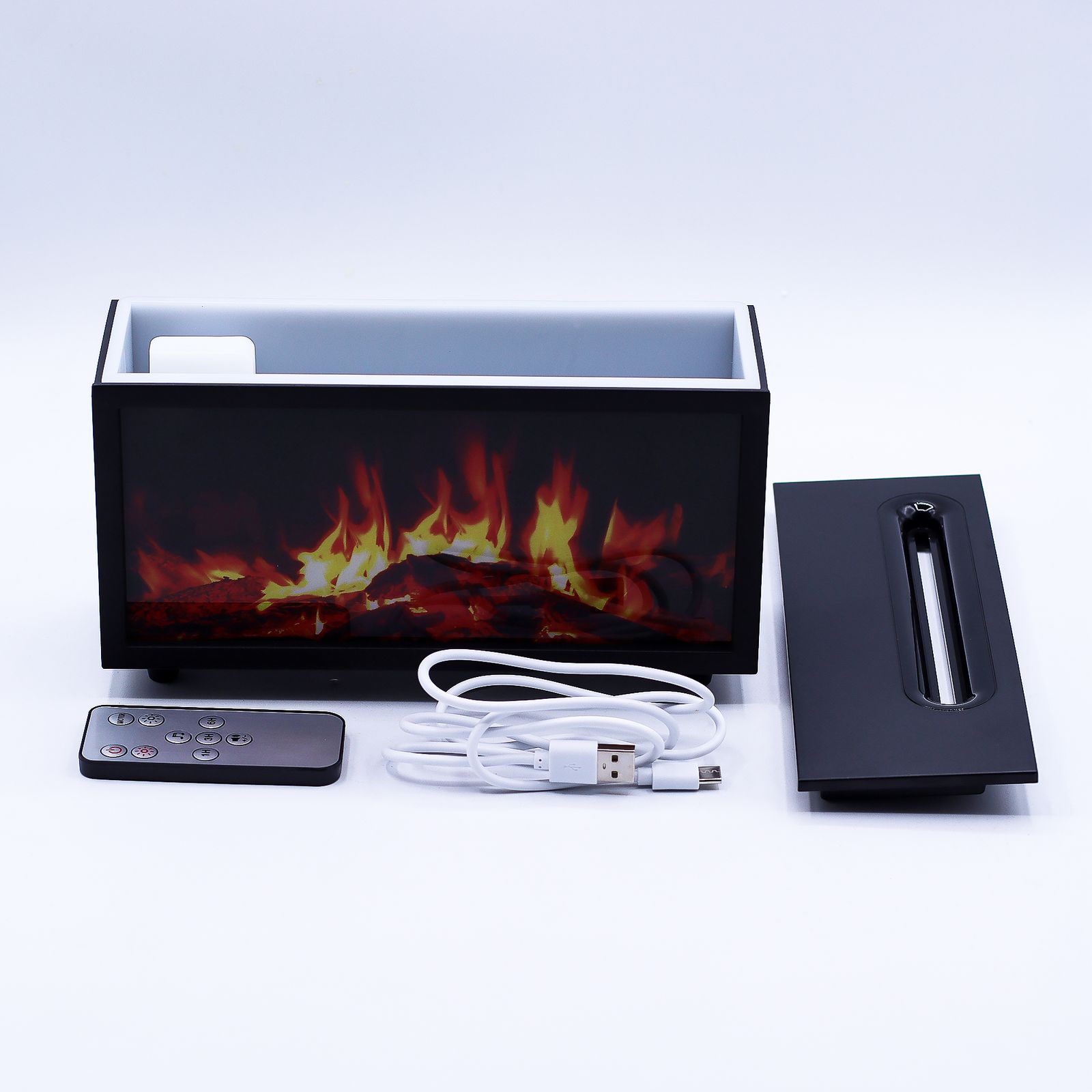 Difusor de aroma con efecto de llama y sonido de aves - USB negro - Cambio de color - Imagen 2
