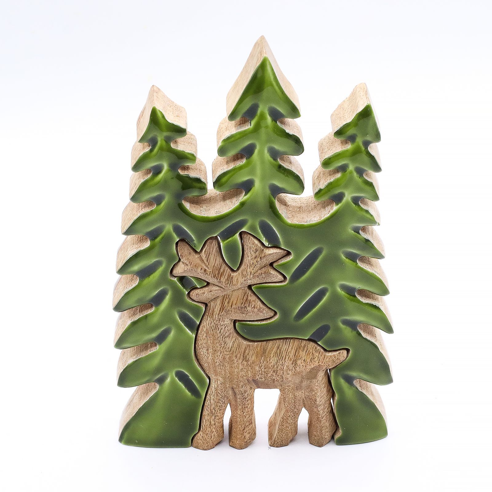 Perdido en el bosque - Ciervo en el bosque 3D Decoración de madera - 25x15cm - Imagen 5