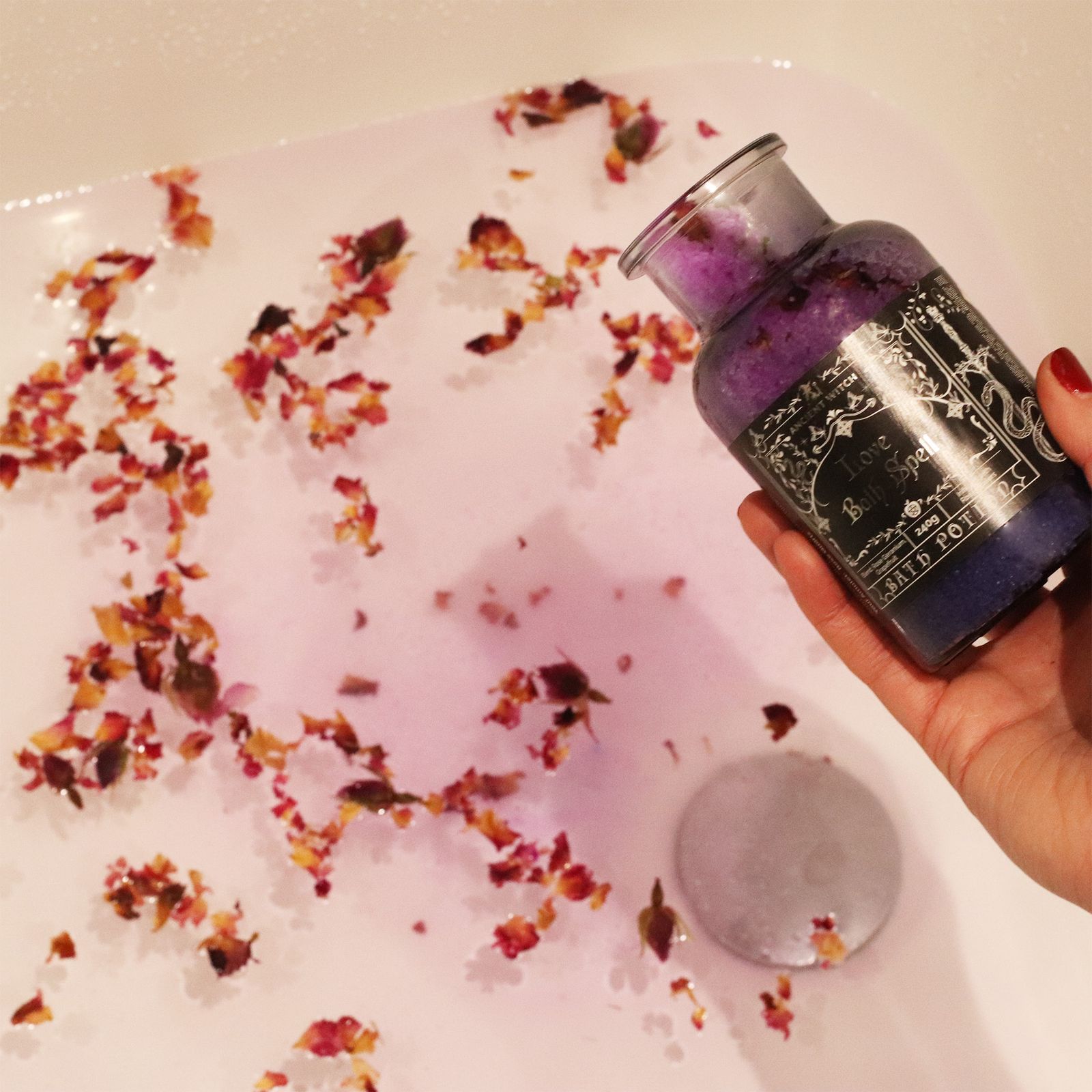 Antiguo hechizo de baño de bruja, poción y amuleto de cristal de cuarzo rosa - Amor - Imagen 8