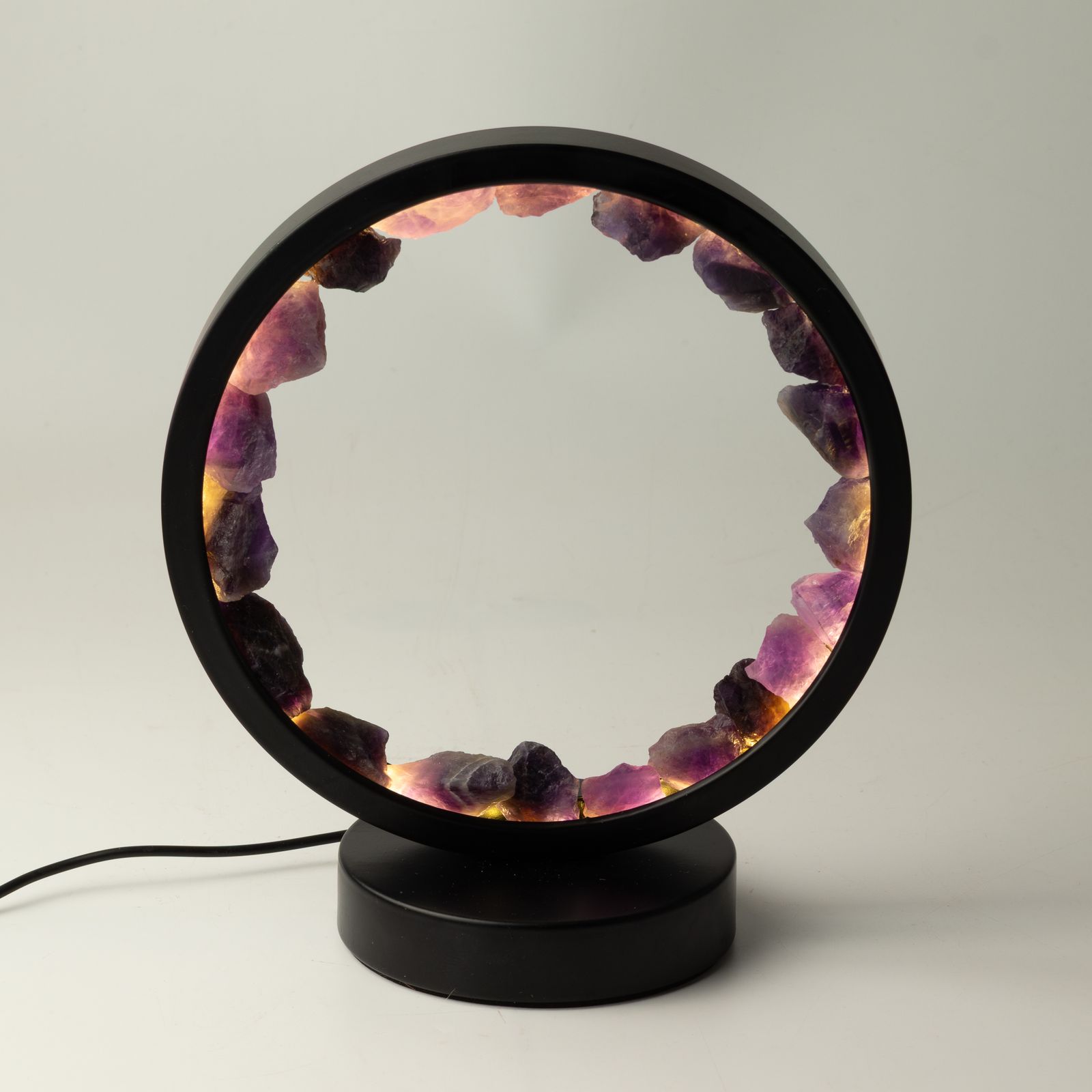 Lámpara con halo de gemas Espíritu Zen – Amatista