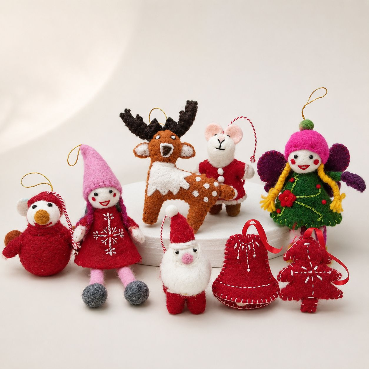 Colgantes de fieltro para bolso - Selección mixta (Colgantes navideños bonitos) - Imagen 3