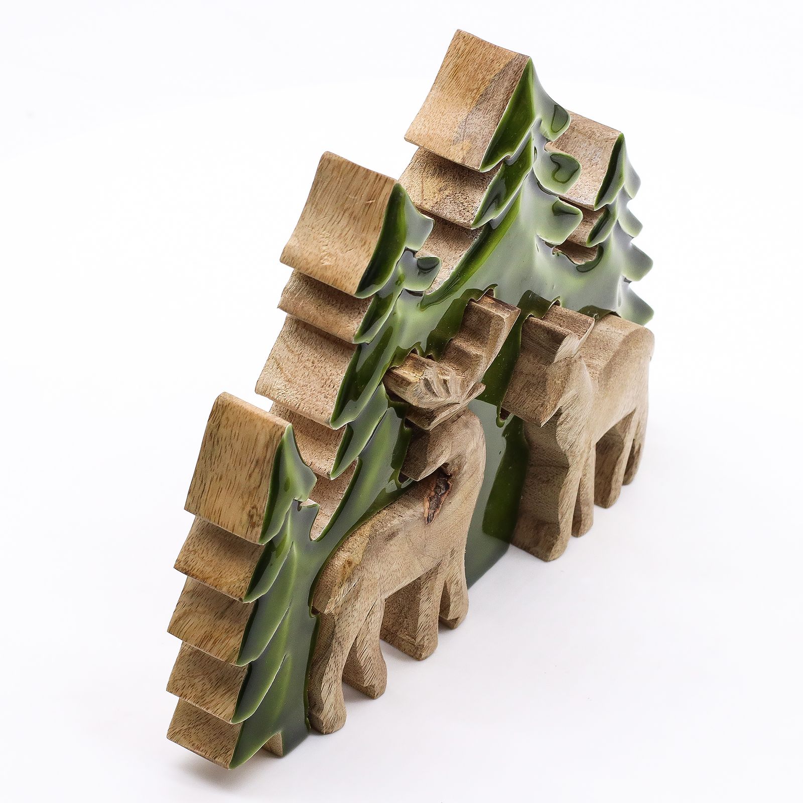 Perdido en el bosque - Dos ciervos en el bosque Decoración de madera 3D - 18x23cm - Imagen 6