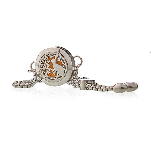 Pulsera de Cadena de Aromaterapia - Gato y Flores - 20mm - Imagen 4