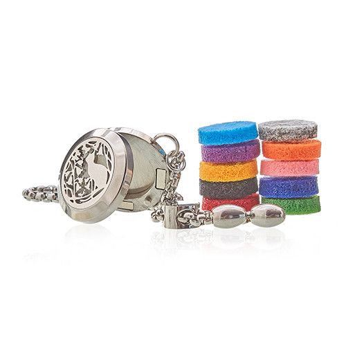 Pulsera de Cadena de Aromaterapia - Gato y Flores - 20mm - Imagen 3