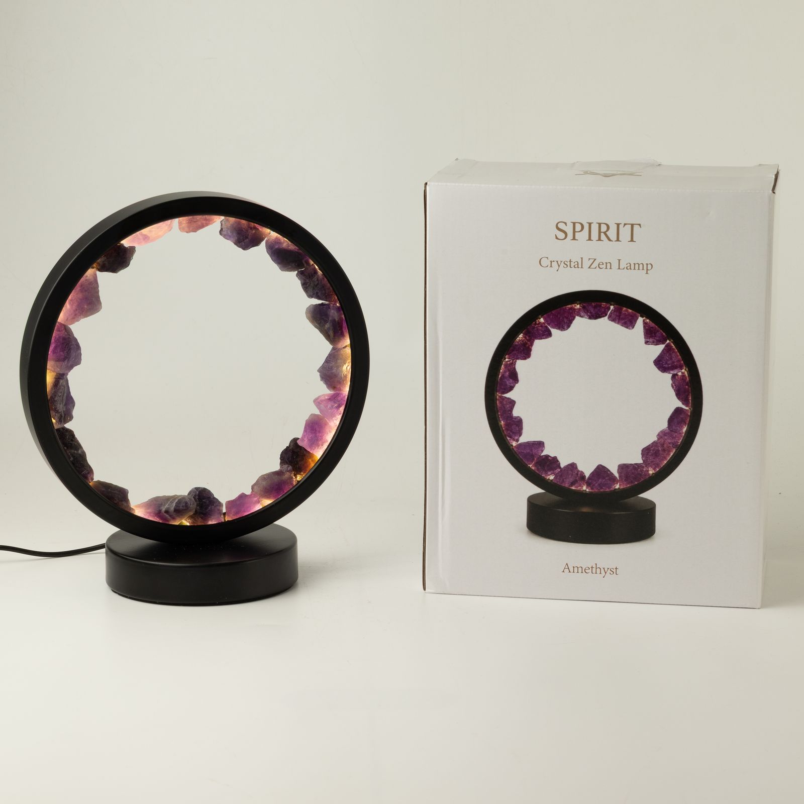 Lámpara con halo de gemas Espíritu Zen – Amatista - Imagen 3
