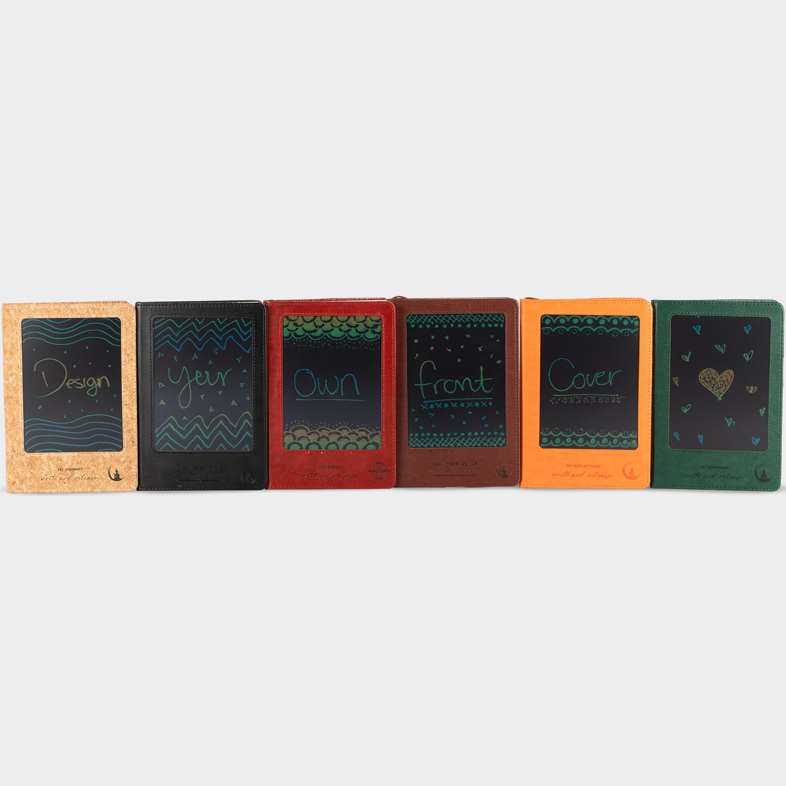 Cuaderno de notas A5 - pantalla LCD borrable - efecto cuero de corcho - 80 hojas - Imagen 3