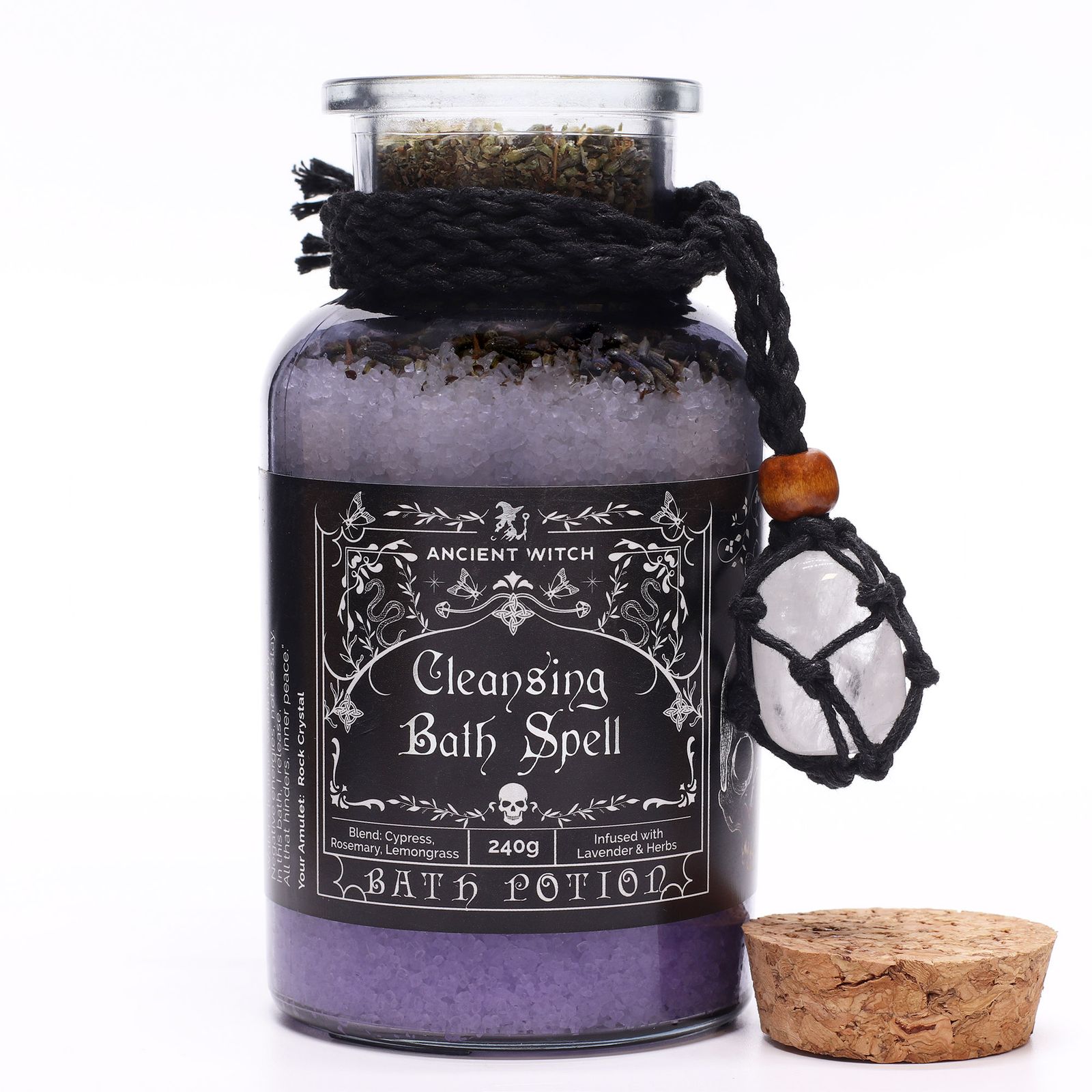 Antiguo hechizo de baño de bruja, poción y amuleto de cristal de roca - Purificación - Imagen 2