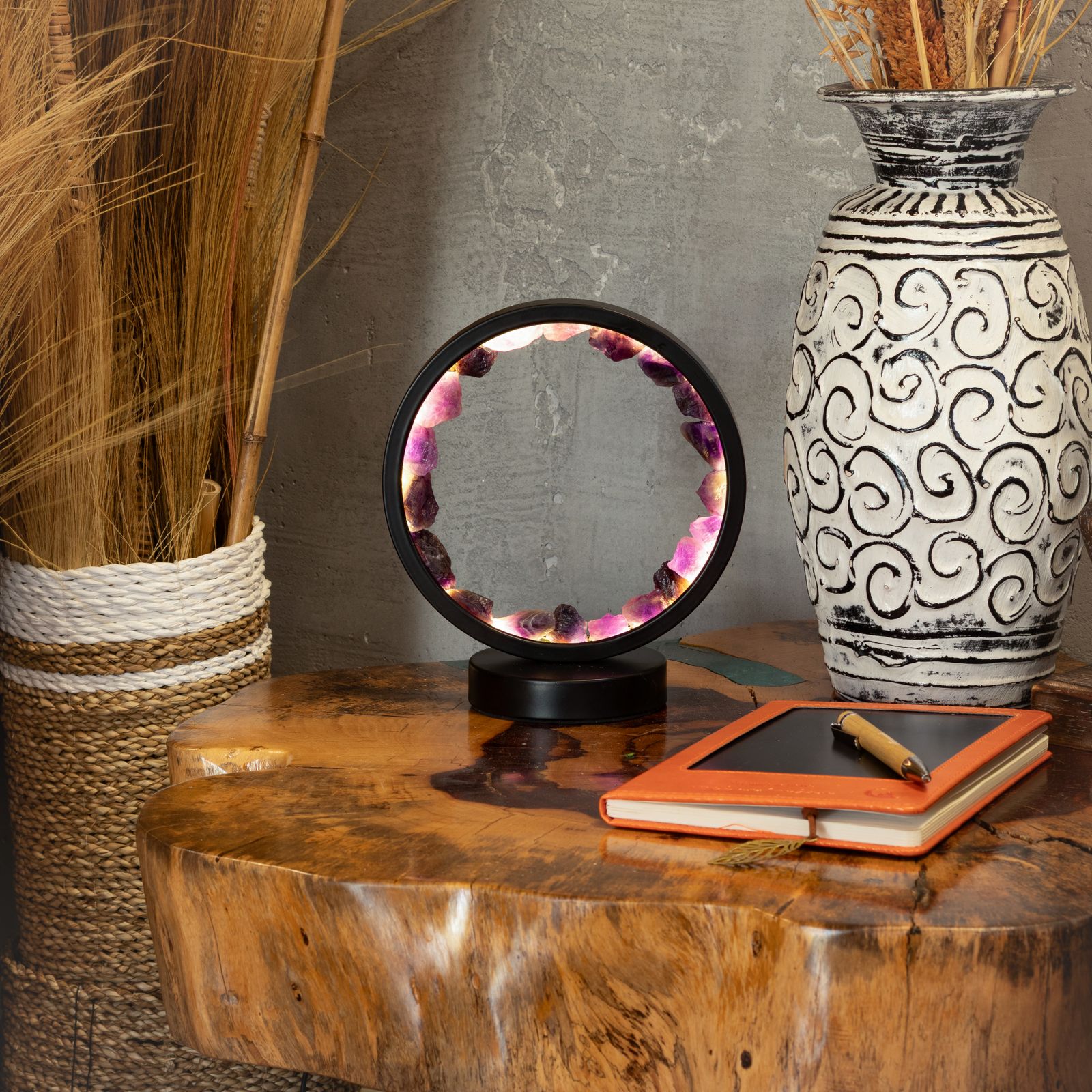 Lámpara con halo de gemas Espíritu Zen – Amatista - Imagen 4