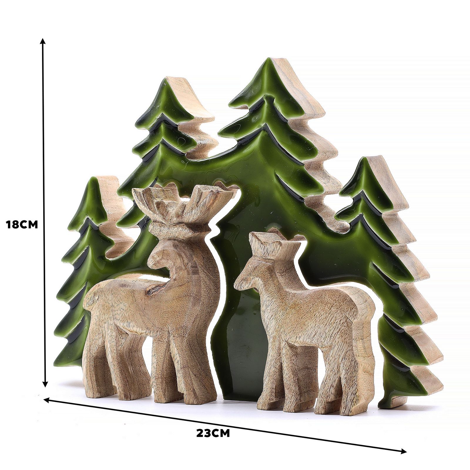 Perdido en el bosque - Dos ciervos en el bosque Decoración de madera 3D - 18x23cm - Imagen 10