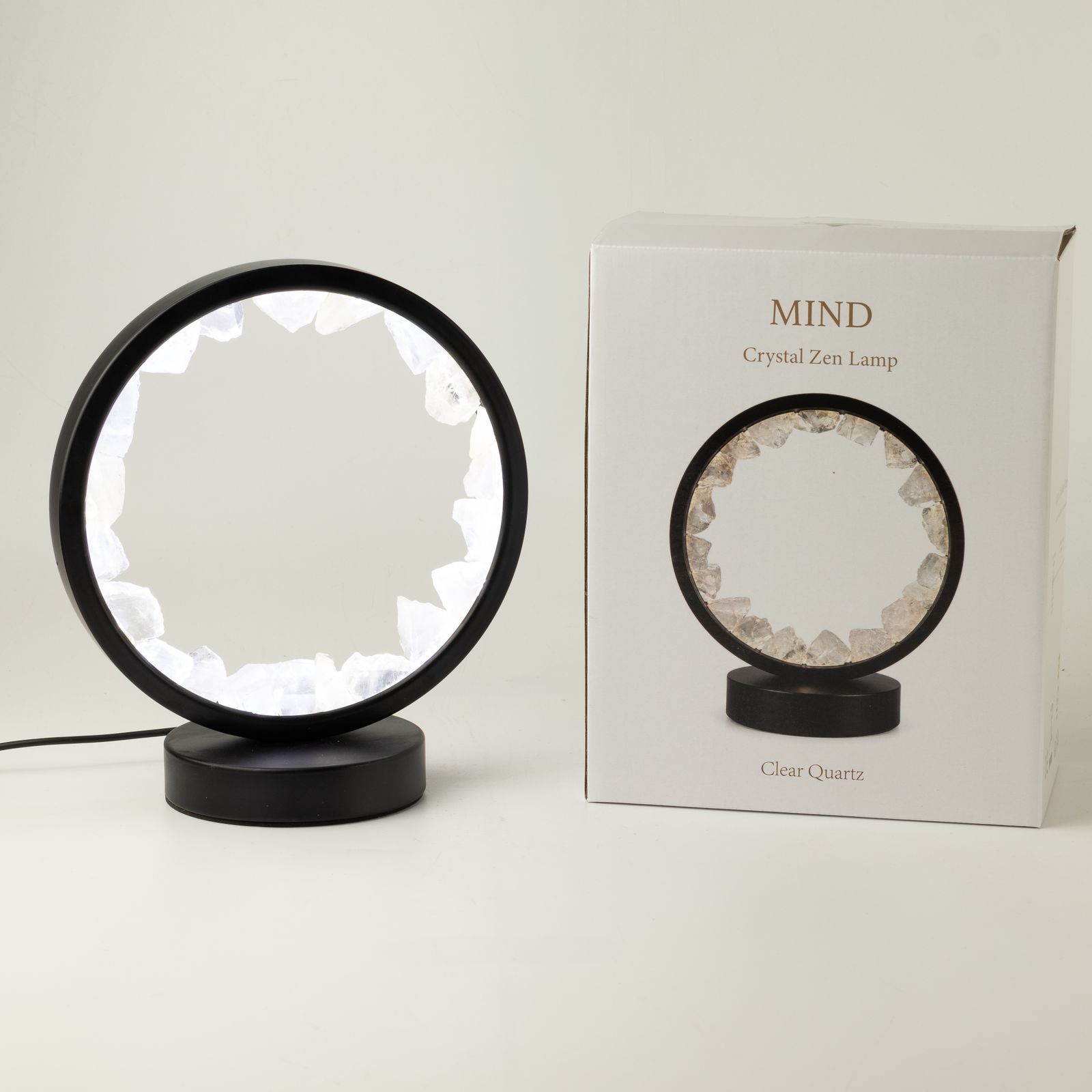 Lámpara con halo de gemas Mente Zen – Cuarzo transparente - Imagen 7