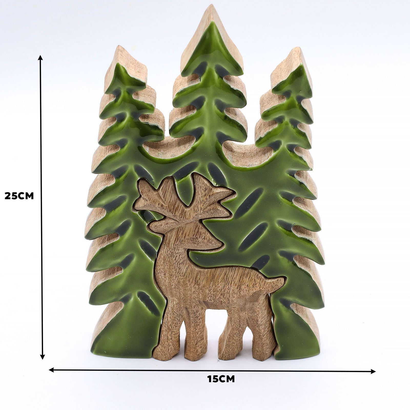 Perdido en el bosque - Ciervo en el bosque 3D Decoración de madera - 25x15cm - Imagen 10