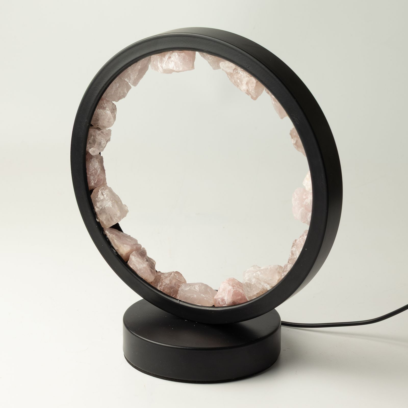 Lámpara con halo de gemas Cuerpo Zen – Cuarzo rosa - Imagen 3