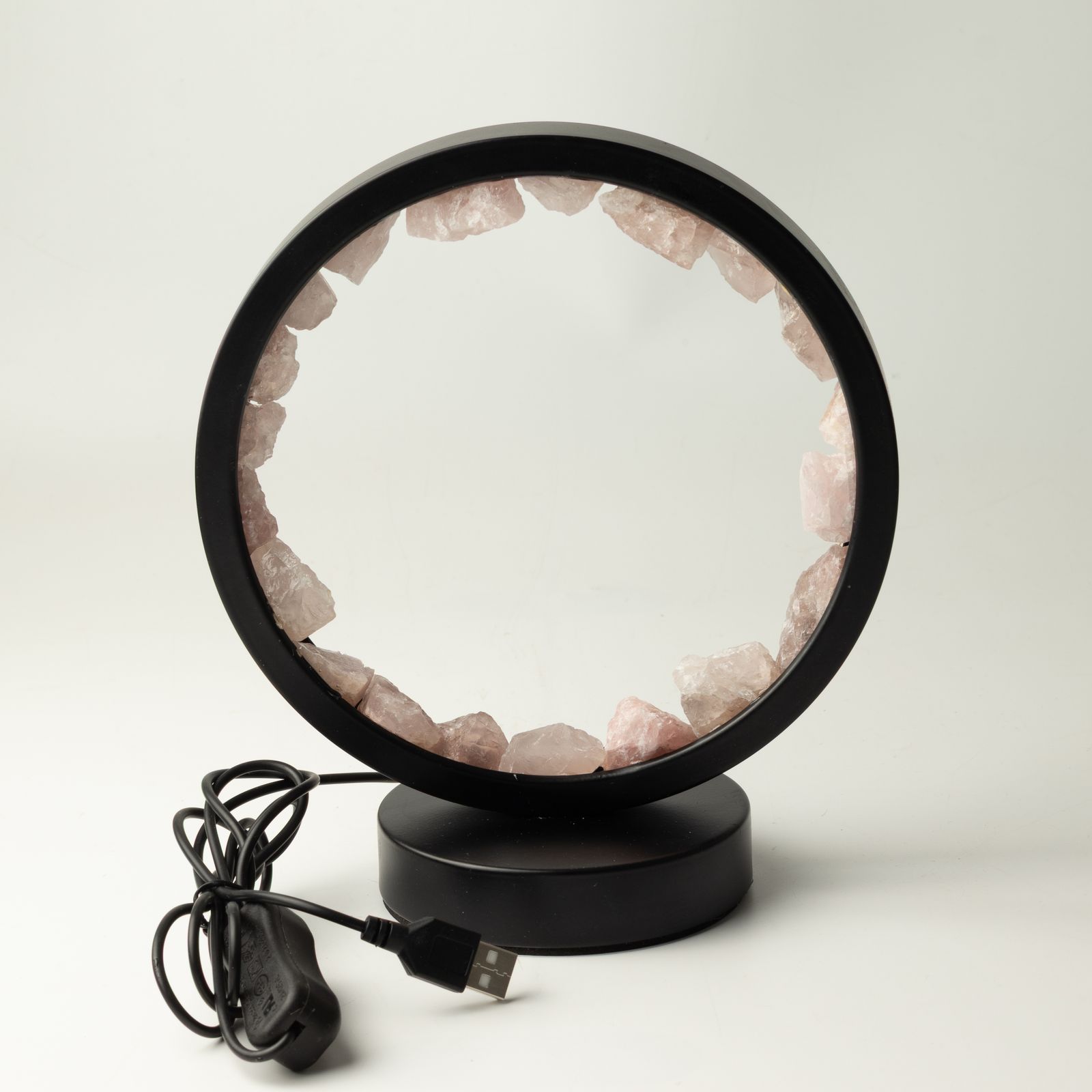 Lámpara con halo de gemas Cuerpo Zen – Cuarzo rosa - Imagen 6